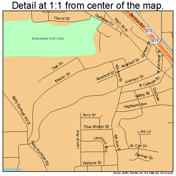Glencoe, Alabama road map detail