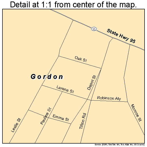 Gordon, Alabama road map detail