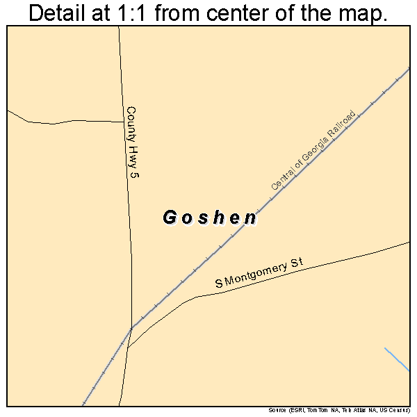 Goshen, Alabama road map detail