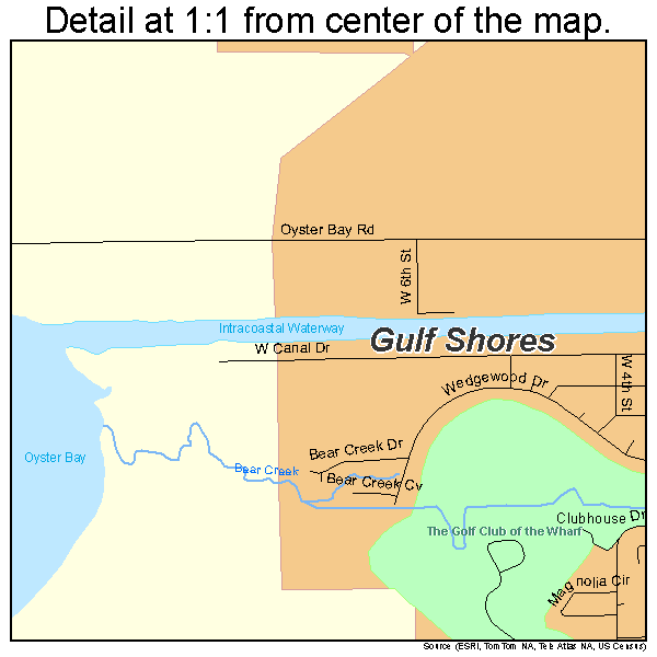 Gulf Shores, Alabama road map detail