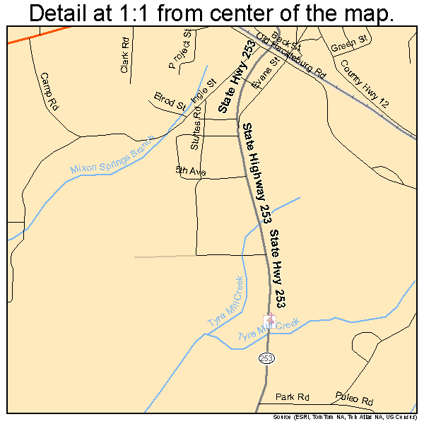 Hackleburg, Alabama road map detail