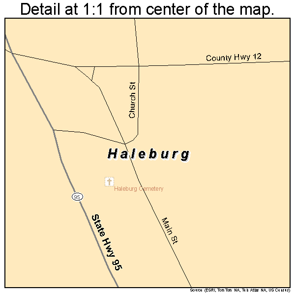Haleburg, Alabama road map detail