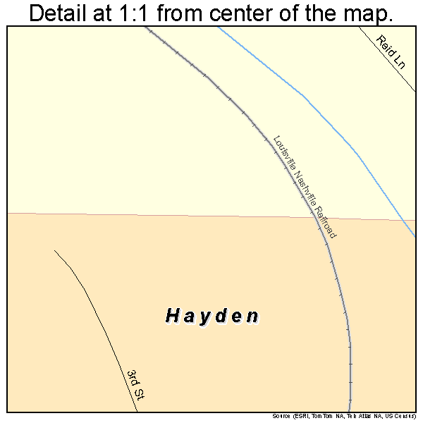 Hayden, Alabama road map detail