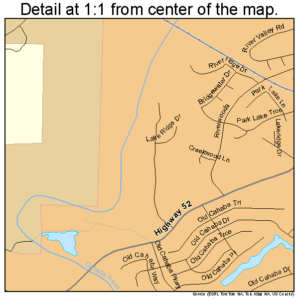 Helena, Alabama road map detail