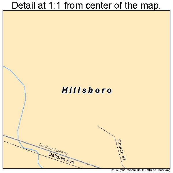 Hillsboro, Alabama road map detail