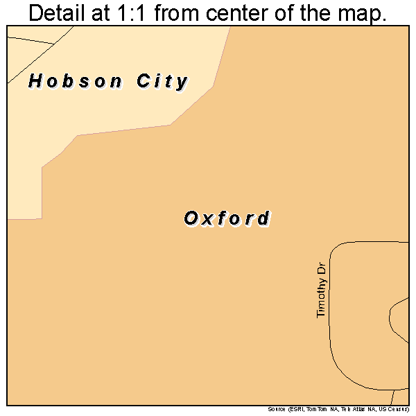 Hobson City, Alabama road map detail