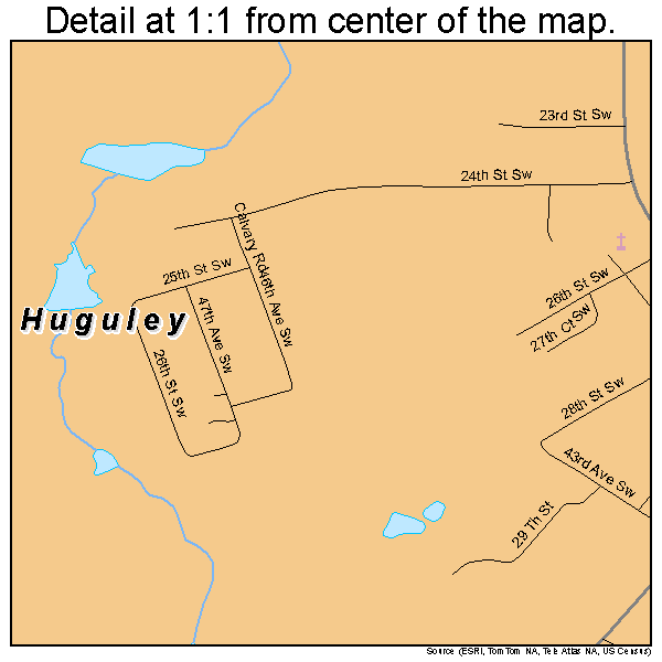 Huguley, Alabama road map detail
