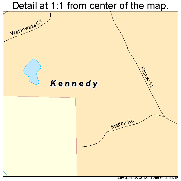 Kennedy, Alabama road map detail