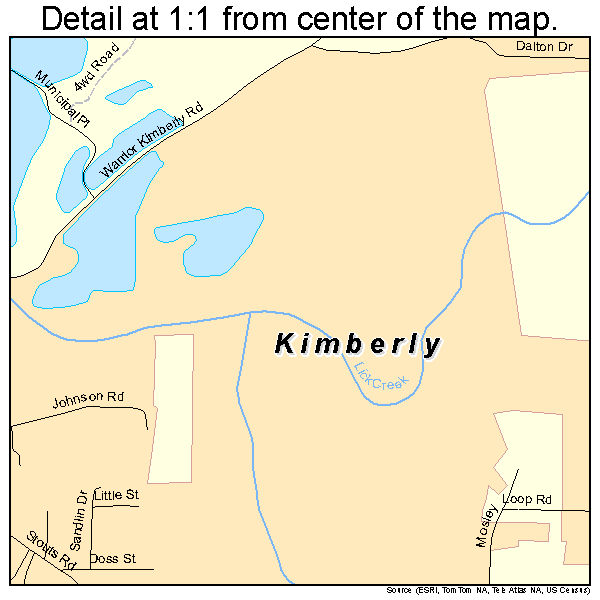 Kimberly, Alabama road map detail