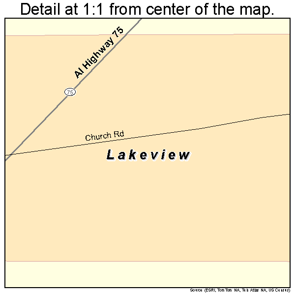Lakeview, Alabama road map detail