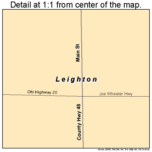 Leighton, Alabama road map detail