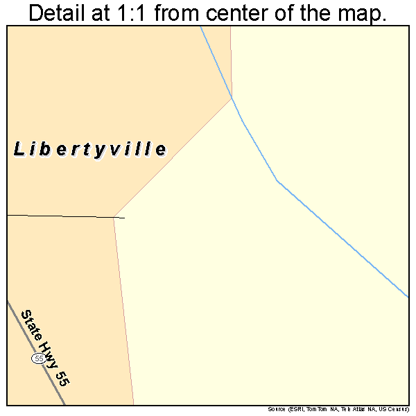 Libertyville, Alabama road map detail