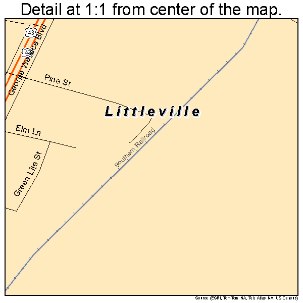 Littleville, Alabama road map detail