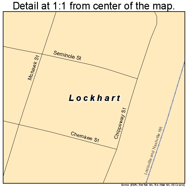 Lockhart, Alabama road map detail