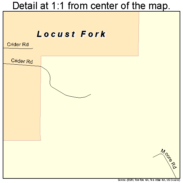 Locust Fork, Alabama road map detail