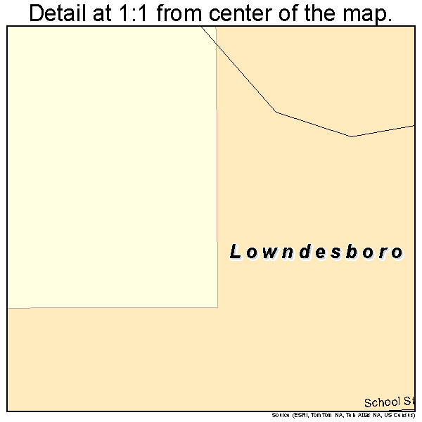 Lowndesboro, Alabama road map detail