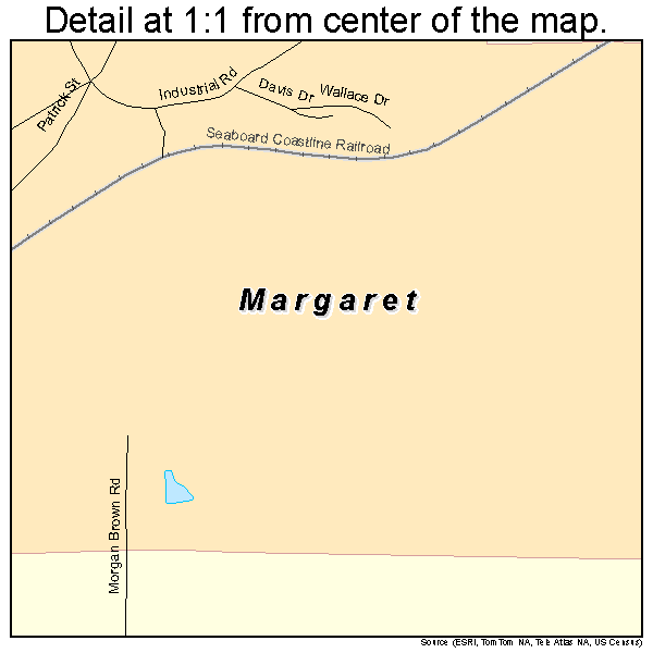 Margaret, Alabama road map detail