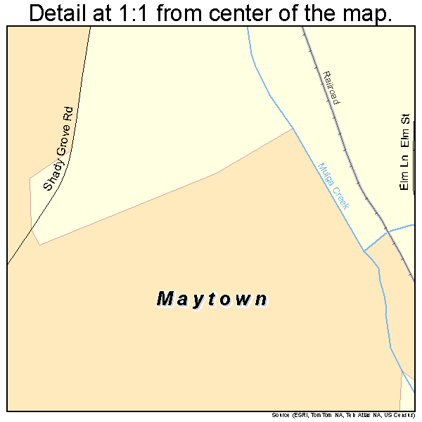 Maytown, Alabama road map detail