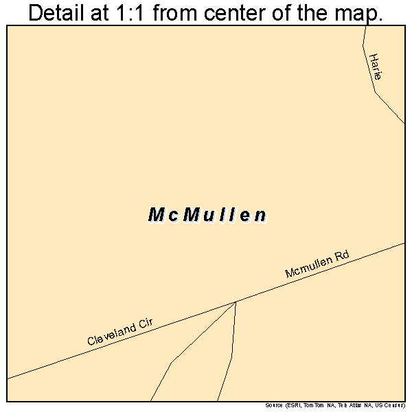 McMullen, Alabama road map detail