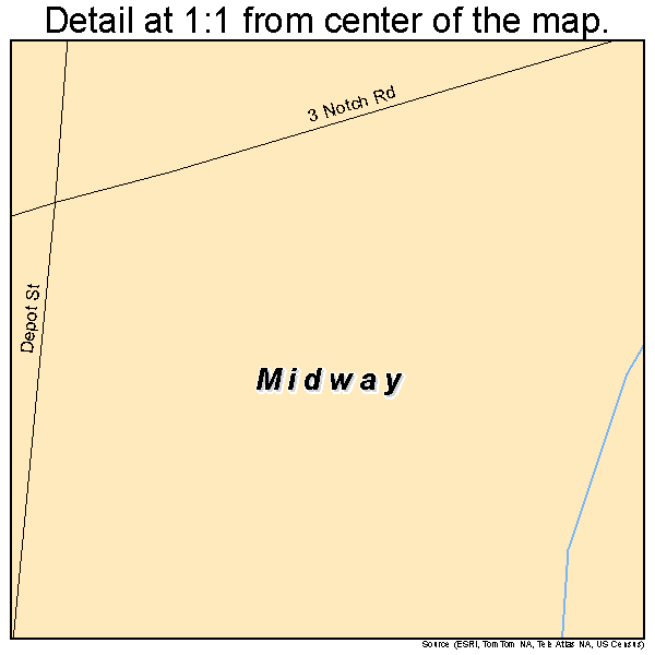 Midway, Alabama road map detail