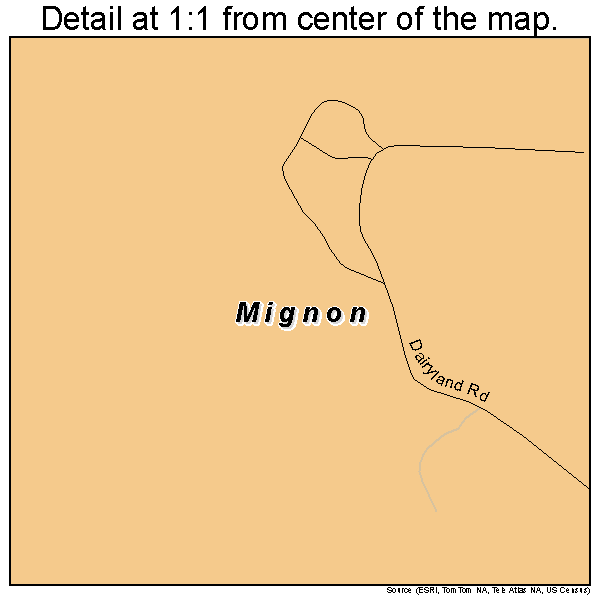 Mignon, Alabama road map detail