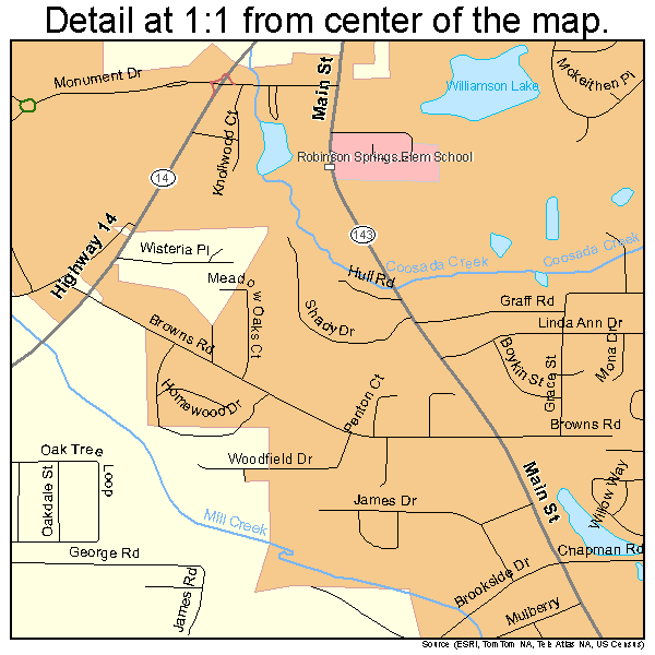 Millbrook, Alabama road map detail