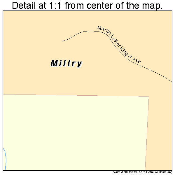 Millry, Alabama road map detail