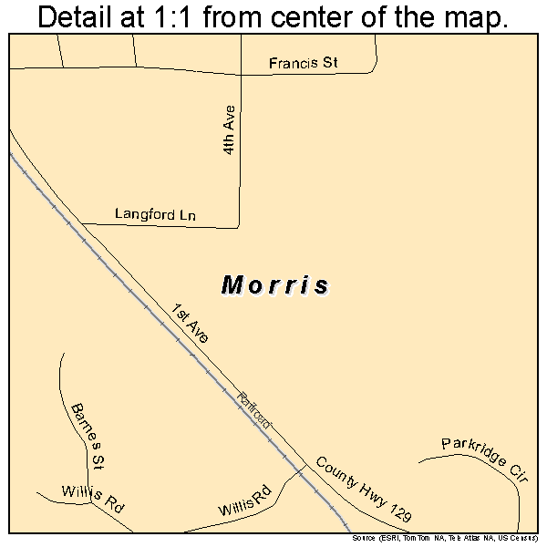 Morris, Alabama road map detail