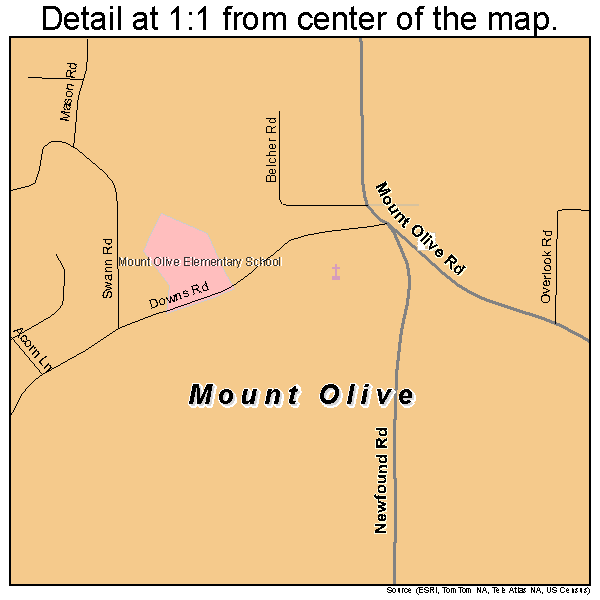 Mount Olive, Alabama road map detail