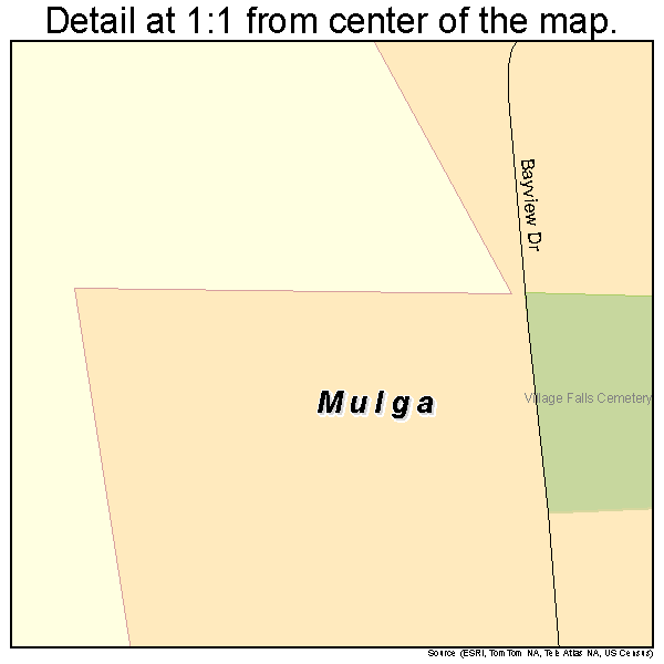 Mulga, Alabama road map detail