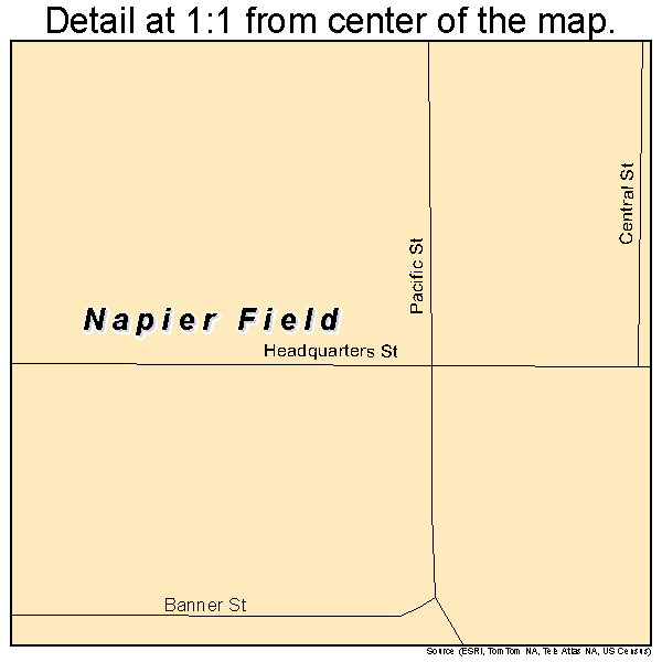 Napier Field, Alabama road map detail