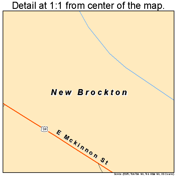 New Brockton, Alabama road map detail