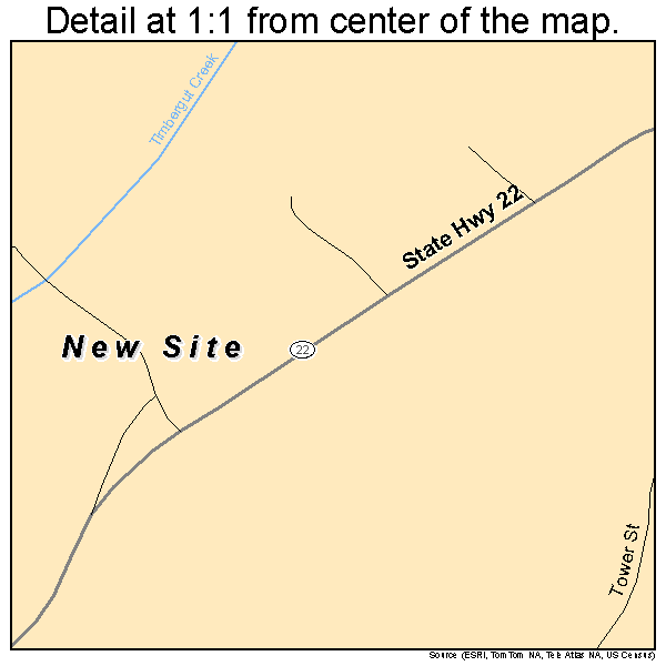 New Site, Alabama road map detail