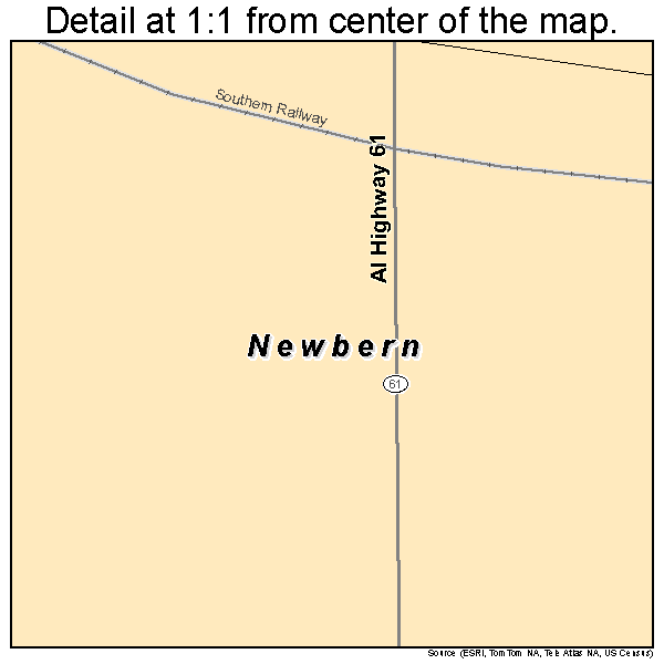 Newbern, Alabama road map detail