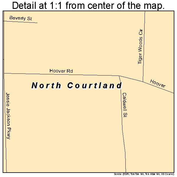 North Courtland, Alabama road map detail