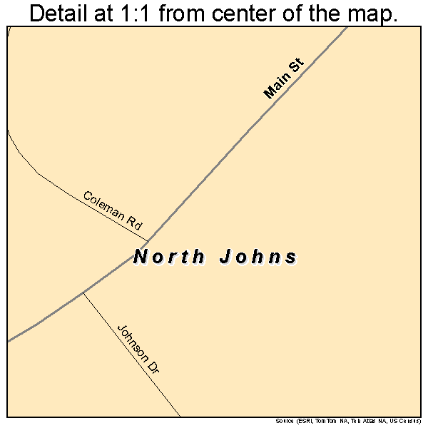 North Johns, Alabama road map detail