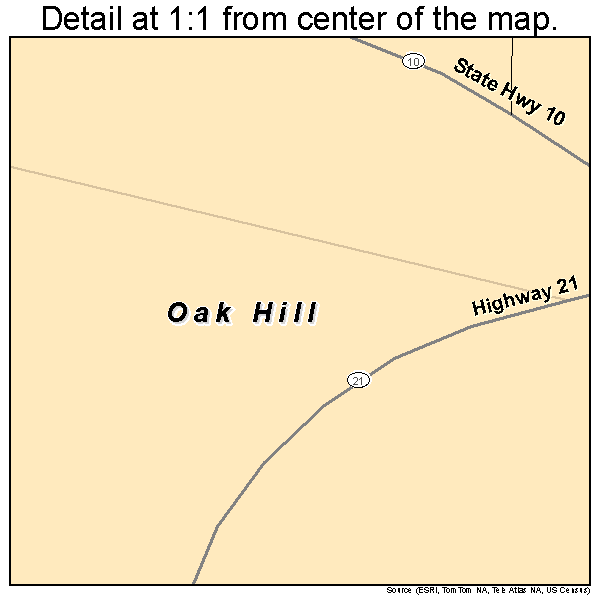 Oak Hill, Alabama road map detail