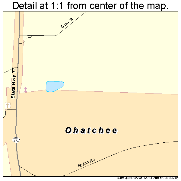 Ohatchee, Alabama road map detail