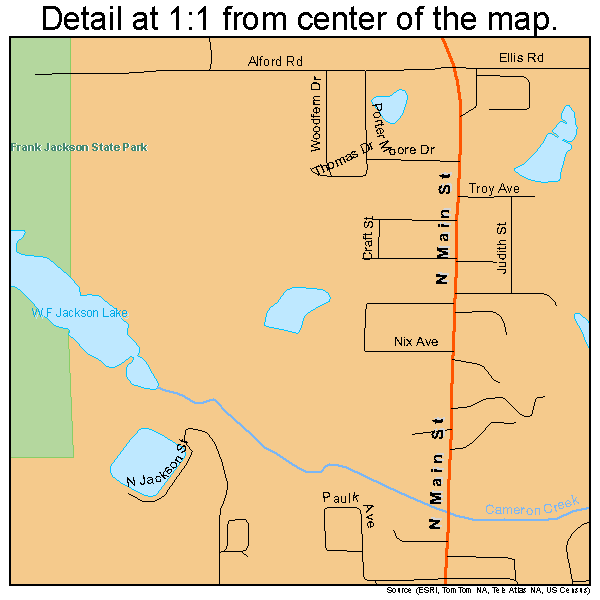 Opp, Alabama road map detail