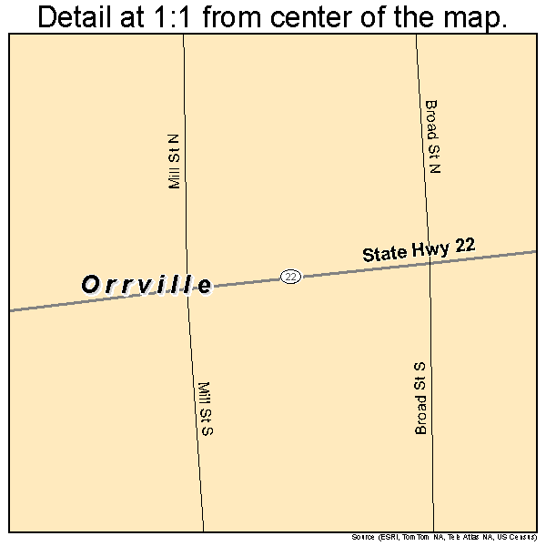 Orrville, Alabama road map detail