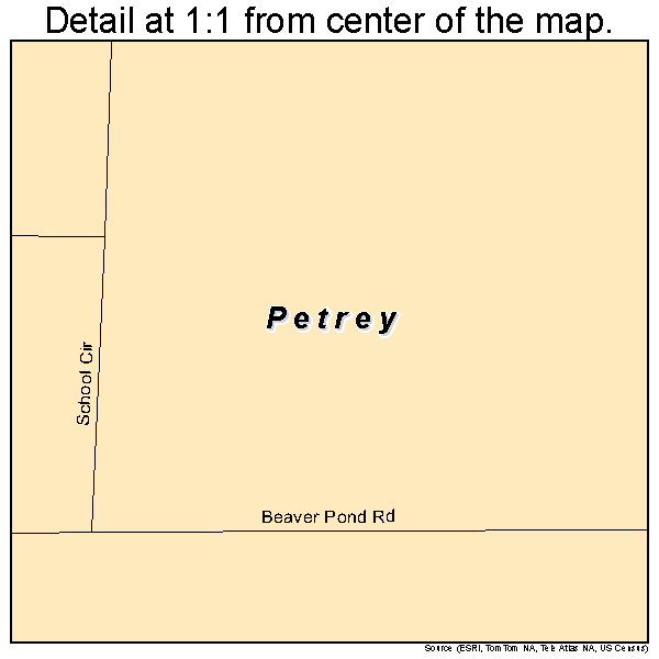Petrey, Alabama road map detail