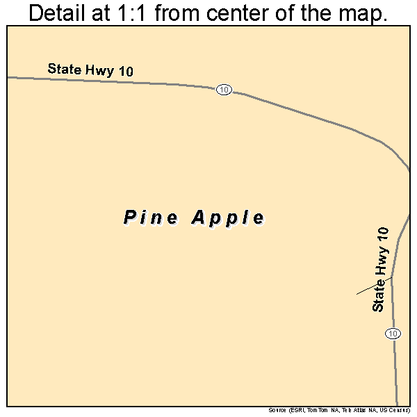 Pine Apple, Alabama road map detail