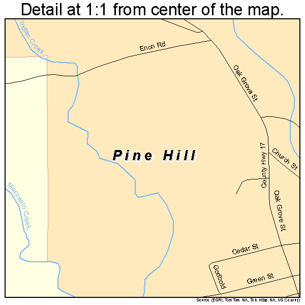 Pine Hill, Alabama road map detail