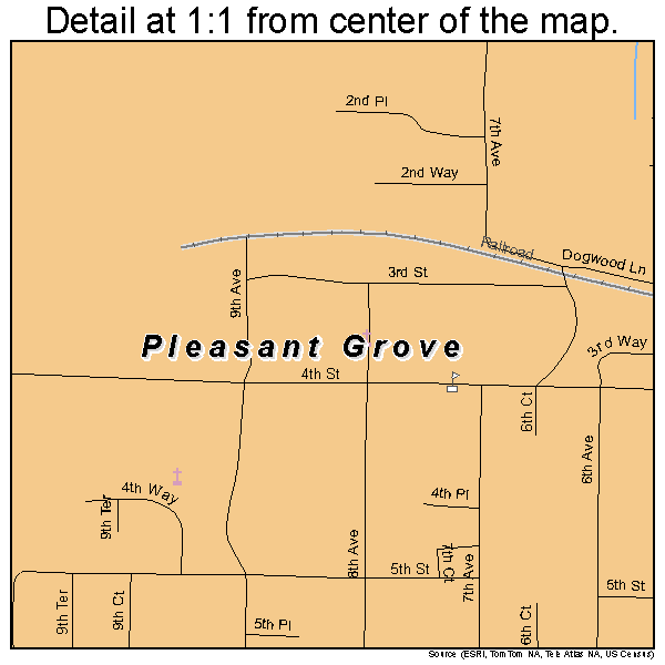 Pleasant Grove, Alabama road map detail