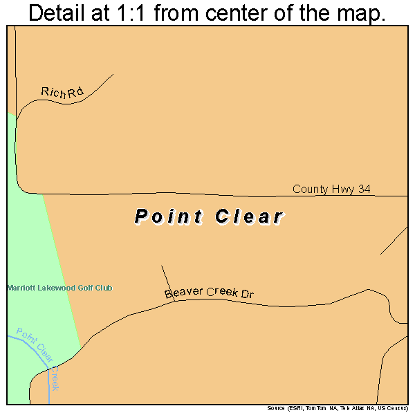 Point Clear, Alabama road map detail