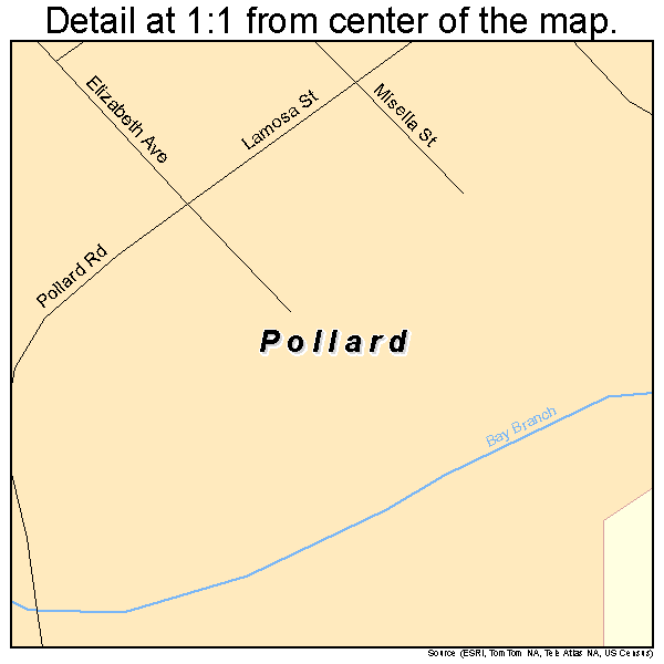 Pollard, Alabama road map detail