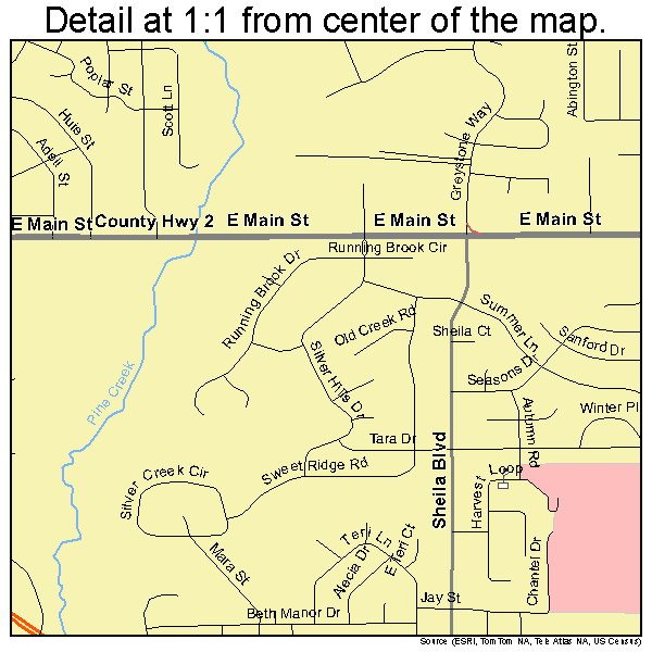 Prattville, Alabama road map detail