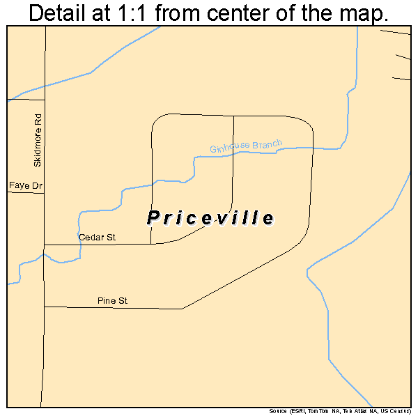 Priceville, Alabama road map detail