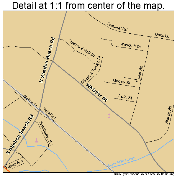 Prichard, Alabama road map detail