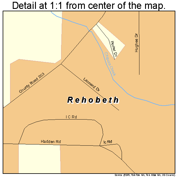 Rehobeth, Alabama road map detail